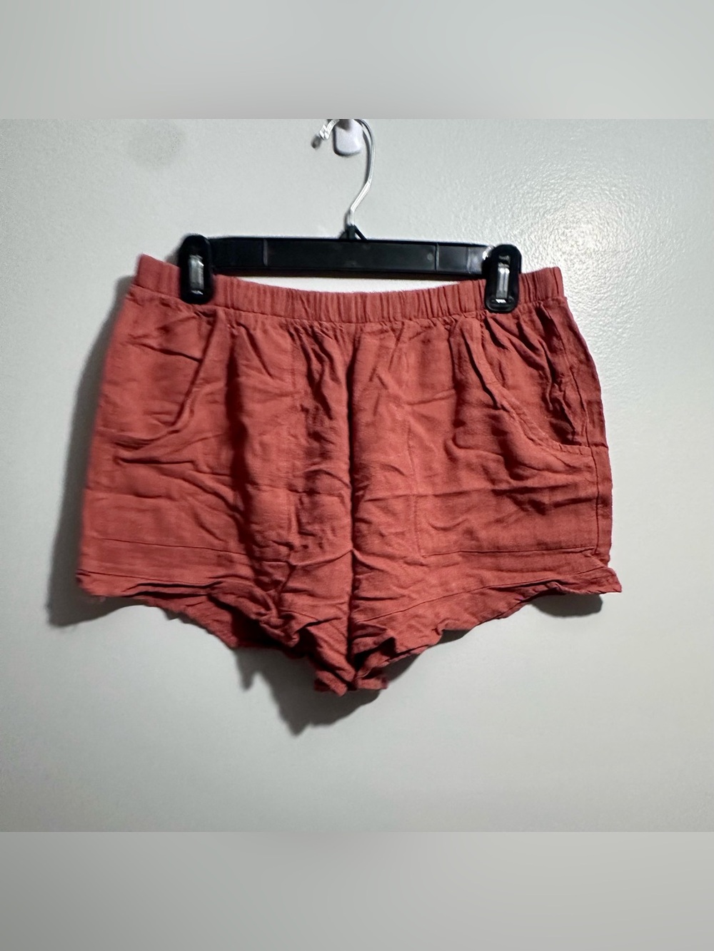 Casual Elastic Waist Rust Ruffle Short Size XL (1366)